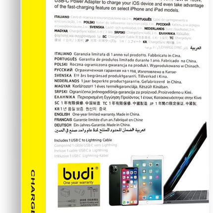 Budi Cable 1M PD27W Aluminum Shell Cable C To L DC206TL10B