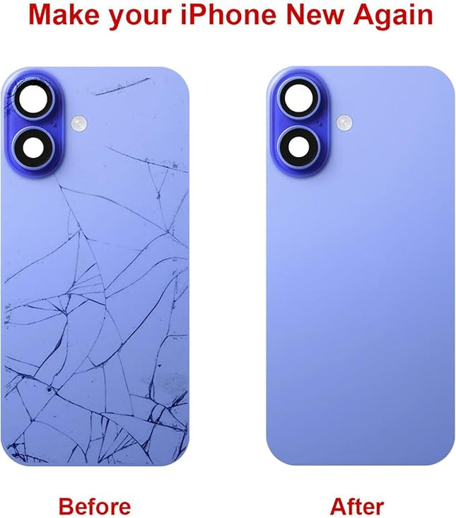 Back Glass iPhone 16Plus  +Lens +MagSafe Ultra Marine