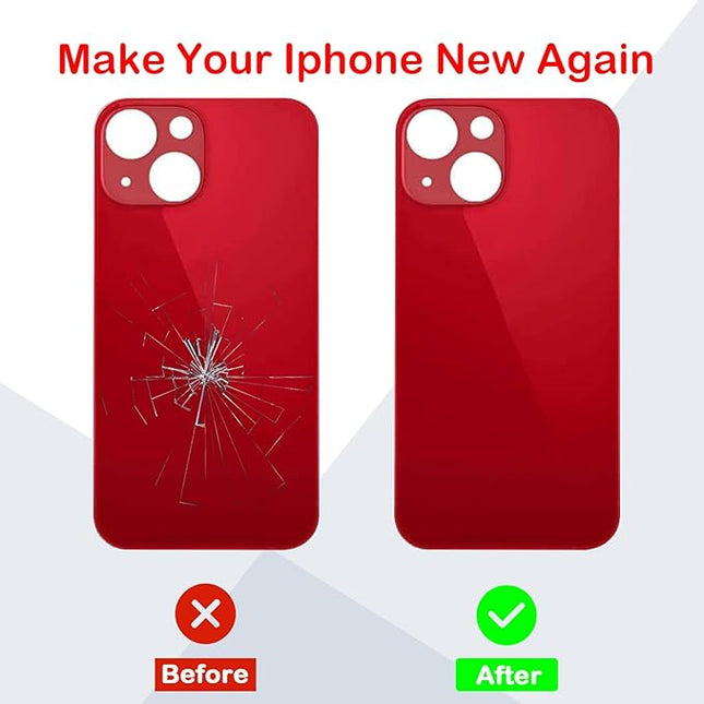 Back Glass iPhone 14 +Lens +MagSafe Red