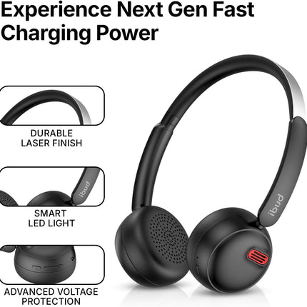 Budi Wireless Stereo Headphones Bluetooth 5.4 EP55B