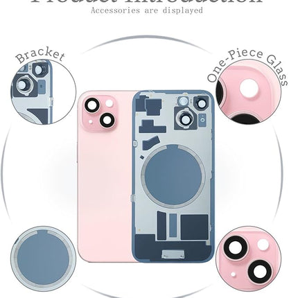 Back Glass iPhone 16Plus  +Lens +MagSafe Pink