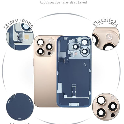 Back Glass iPhone 16Pro Max +Lens +MagSafe  Desert Titanium