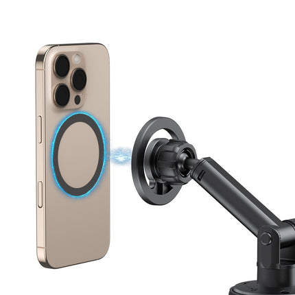 BUDI CM591B Adjustable Magnetic Phone Mount for Car 360 Degree Rotation Suction Cup Base Cellphone Holder