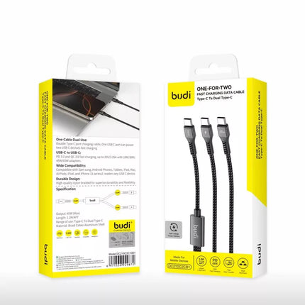 Budi Cable PD65W Budi 1 For 2 Braided Cable DC210C2C12B1