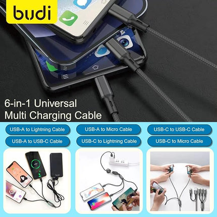 Budi Cable 6 in 1 Multi Charger Cable 1.2m DC203T512B