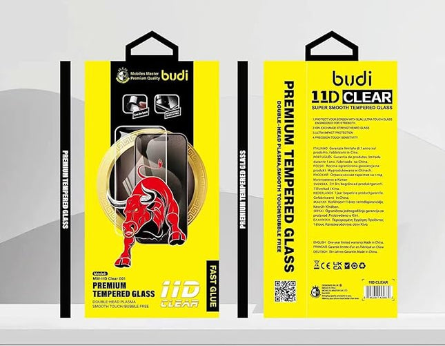 Budi 11D Clear Tempered Glass For iPhone 17 Pro Max