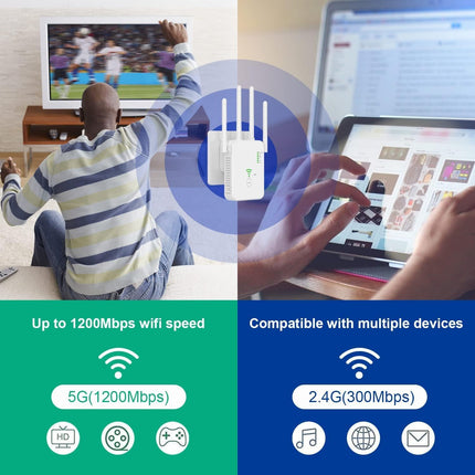 Go-Des Wireless Repeater booster 1200Mbps WiFi Extender Booster(GD-WPS03)