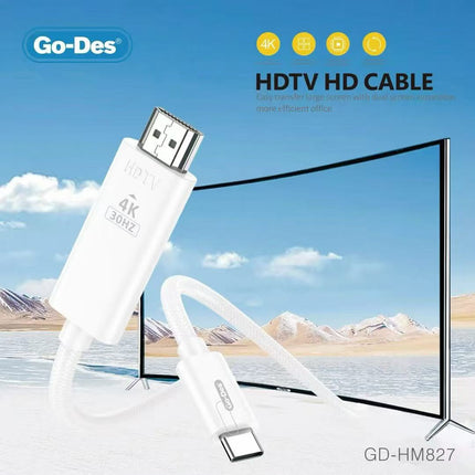 Go-Des Type-C To HDMI Cable GD-HM827 4K HD Cable