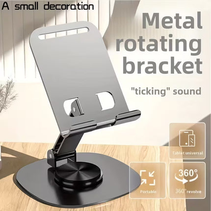 Aluminum Alloy Phone Stand - Waterproof, 360° Rotating Desk Mount with 2-Stage Adjustable & Foldable Design