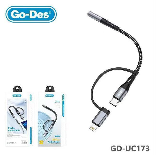 Go-Des 2 in 1 OTG Audio Cable GD-UC173 Connector Adapter