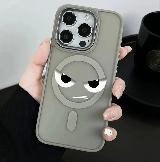Magnetic Case Angry Cat Design for iPhone 16