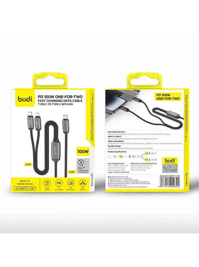 Budi Cable PD 100W ONE-FPR-TWO Fast Cable DC266TTT12B