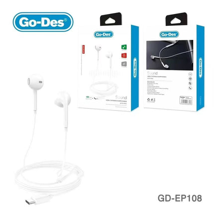 Go- Des GD-EP108 Wired In-Ear Type-C Earphones