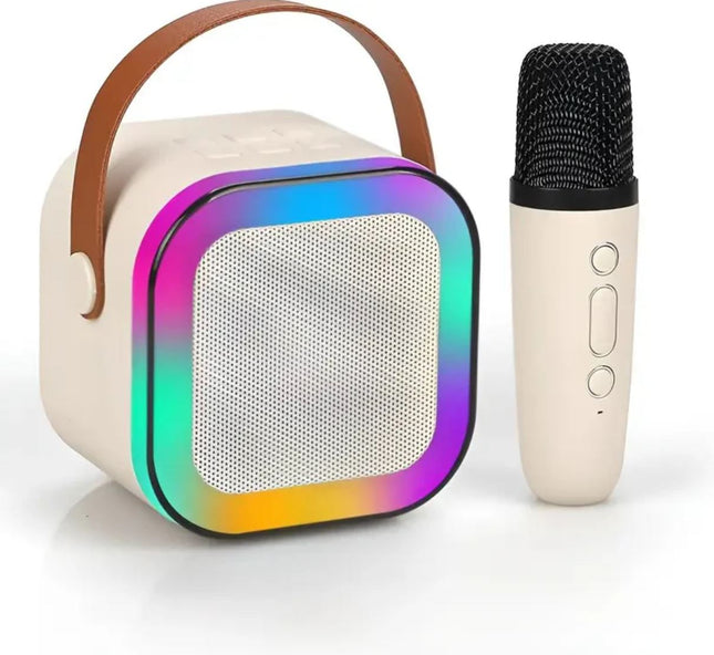 Music Apollo A19 Portable Karaoke Mic Speaker with LED Lights – Wireless Bluetooth Party System