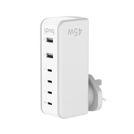 Budi Plugs 45W 6 Port PD Wall Charger AC301RUW