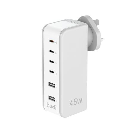 Budi Plugs 45W 6 Port PD Wall Charger AC301RUW