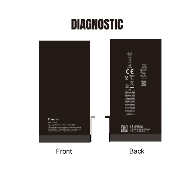 Trusmi Diagnoctic Battery For iPhone 15 Plus