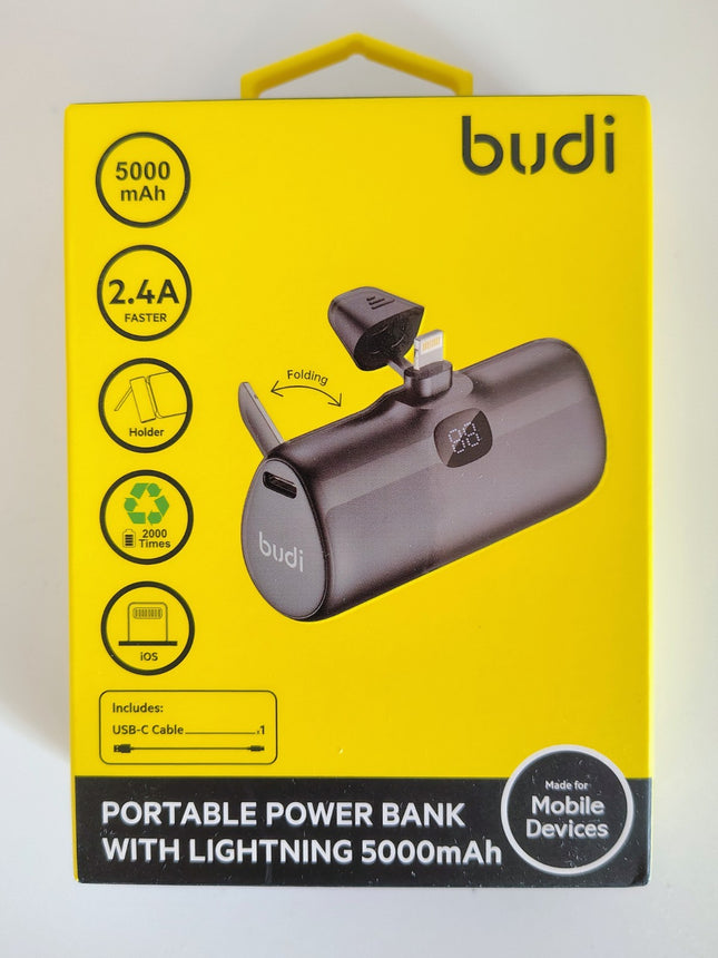 budi Portable Power Bank 5000mAh – 2.4A fast Apple Iphone Connector (iOS)