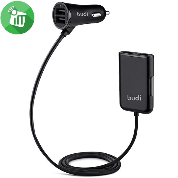 Budi Car Charger Dual USB Car Charger + 2 USB Adp M8J068