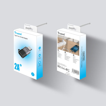 TRUSMI CA01-02 Type-C Male to L Female To Audio Charging Adapter Grey