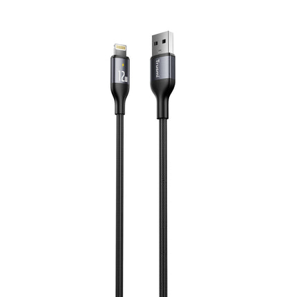 2.4A Smart Power-Off Aluminum Alloy Braided Cable TRUSMI CA12-01  – 1m – Black