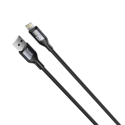 2.4A Smart Power-Off Aluminum Alloy Braided Cable TRUSMI CA12-01  – 1m – Black