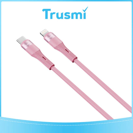 PD 20W USB-C to Lightning Silicone Cable – Fast Charging – 1m  TRUSMI CA34-073 – Pink