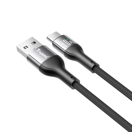 3A Fast Charging LED Aluminum Alloy Braided Cable TRUSMI CA45-11  – 1m – Black