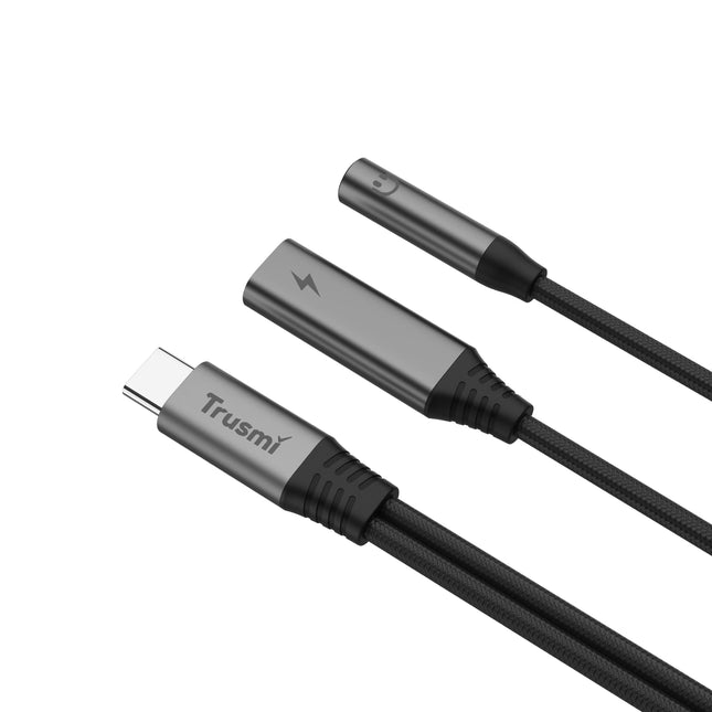 2-in-1 USB-C + 3.5mm Female Audio Adapter Cable – Audio & 60W Fast Charging TRUSMI CA50-01 –  13cm