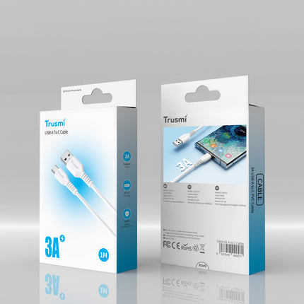 TRUSMI CA54-01 3A (1M) PVC Charging Cable USB A To C