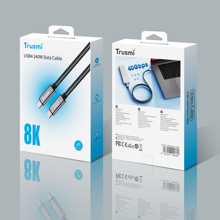 TRUSMI CA57-01 240W USB-4 High Frequency Data Charging Braided Cable Supports 8K60HZ