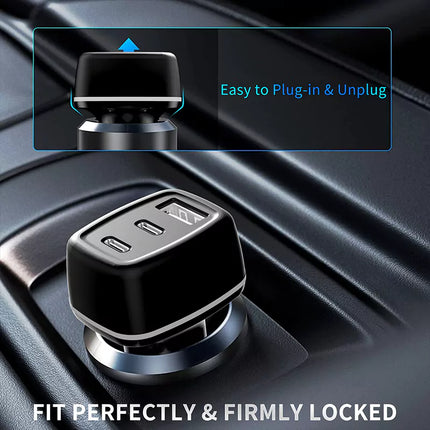 Ven-Des PD 18W/20W Dual USB Type-C Fast Car Charger – Compact Rapid Charging Adapter