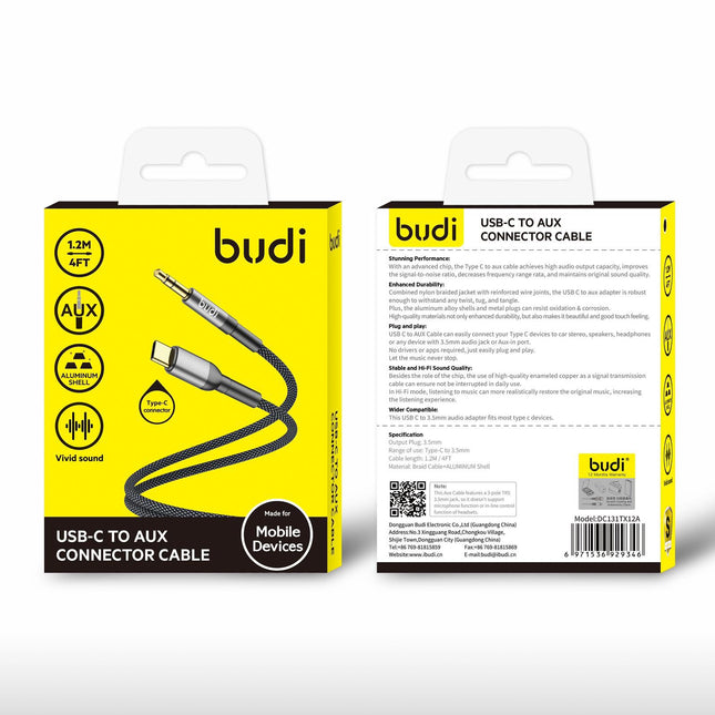 Budi Cable Budi T.C to Aux Cable DC131TX12A