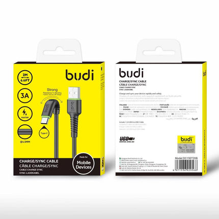 Budi Cable 2M 3A Fast USB To Type C Silicone Cable DC150T20B