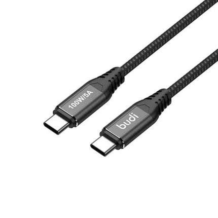 Budi Cable 1.5M PD100W 5A Aluminum Shell C to C Braided Cable DC220TT15B
