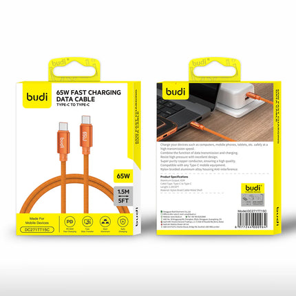 Budi 1.5M C-C PD65W Fast Charging Data Cable