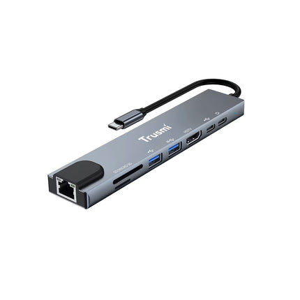 TRUSMI DS01-02 Type-C to USB 3.0*2+Type-C*2+HDMI+RJ45+SD/TF PD100W