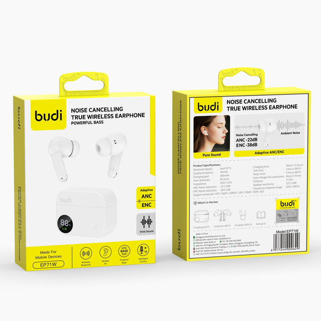 Budi AirPod Noise Cancelling True Wireless Earphone EP71W