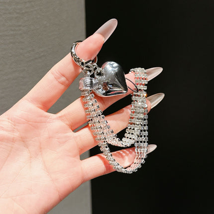 Glitter Hand Wrist Lanyard Strap Sliver