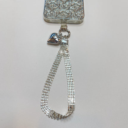 Glitter Hand Wrist Lanyard Strap Sliver