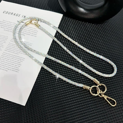 Glitter Cross-body + Hand Wrist Lanyard Strap (Sholder Strap) 120cm Sliver