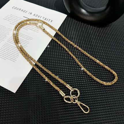 Glitter Cross-body + Hand Wrist Lanyard Strap (Sholder Strap) 120cm Gold