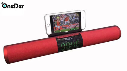 Oneder V01 Home Bluetooth Speaker – TF/USB/FM/Aux with Clock, Alarm & Mobile Phone Holder