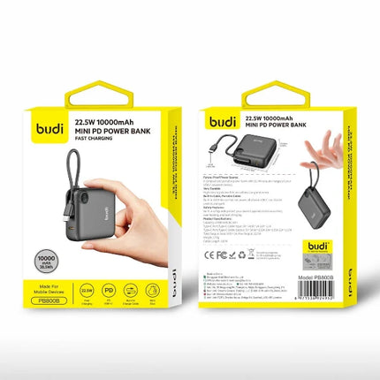 Budi - 22.5W 10000mAh Mini Portable Power Bank With USB-C - PB800B