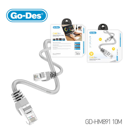 Go-Des Cat6 Gigabit Ethernet Cable RJ45 3M Network Cable with Ultra-Speed Transfer GD-HM891