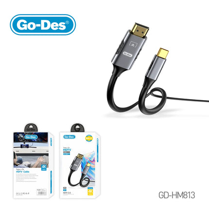 Go-Des 1.8M Type-C To HDMI Cable GD-HM813 4K 30Hz Cable