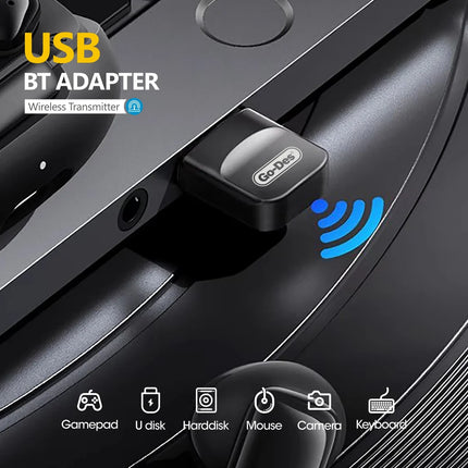 Go-Des GD-BT117 USB Bluetooth 5.3 Adapter Wireless Dongle for PC Laptop Plug and Play 30m Transmission