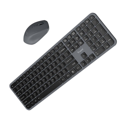 TRUSMI KM01-01 Wireless Membrane Keyboard & Mouse Set Grey