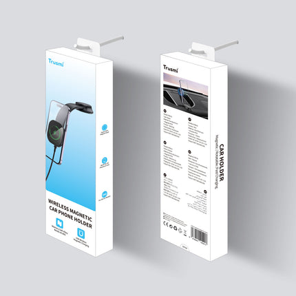 Trusmi LP08-01| Magnetic Wireless Car Charger – 15W Max Fast Charging, Aluminum Dashboard Mount