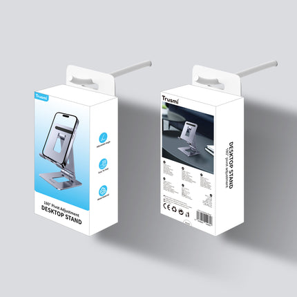 Trusmi LP15-11 | Adjustable Metal Desktop Phone & Tablet Stand – Aluminum Alloy, Gray